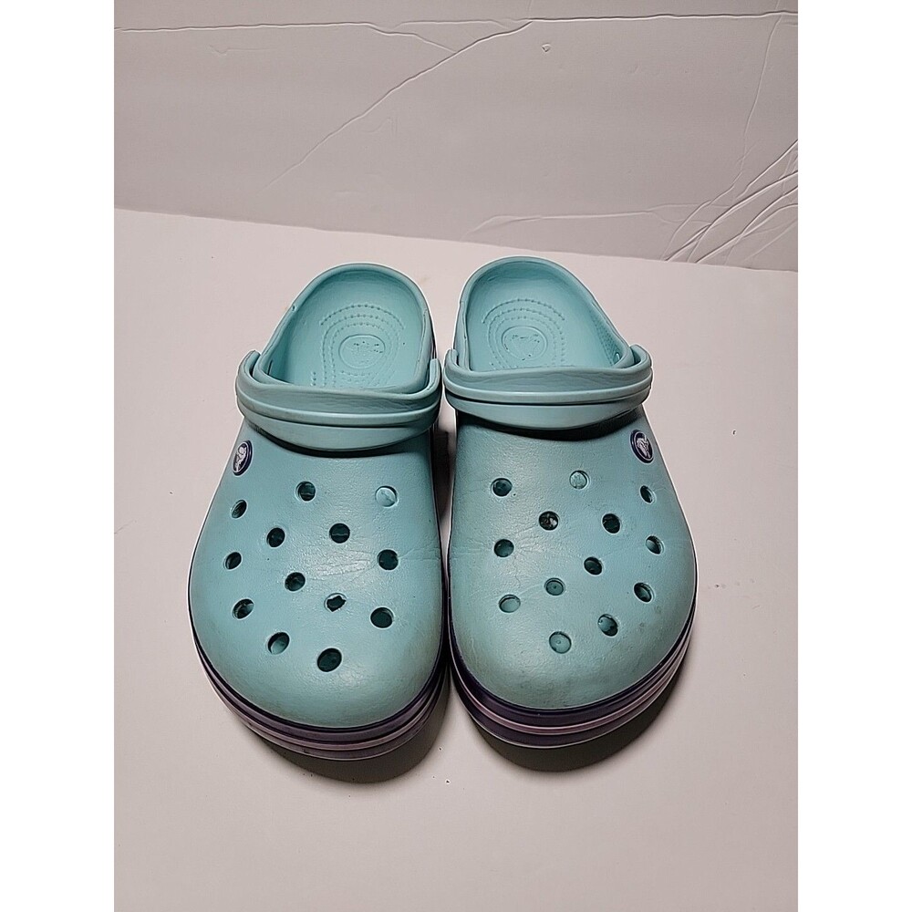 Classic Crocs Platform Clogs Women's 10 Men's 8 Teal Blue Comfort Slip On Shoes